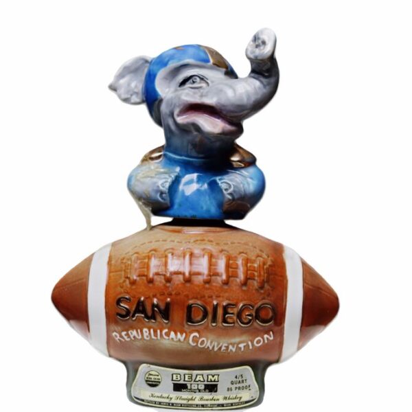 1972 Jim Beam Republican Elephant Decanter - San Diego Chargers
